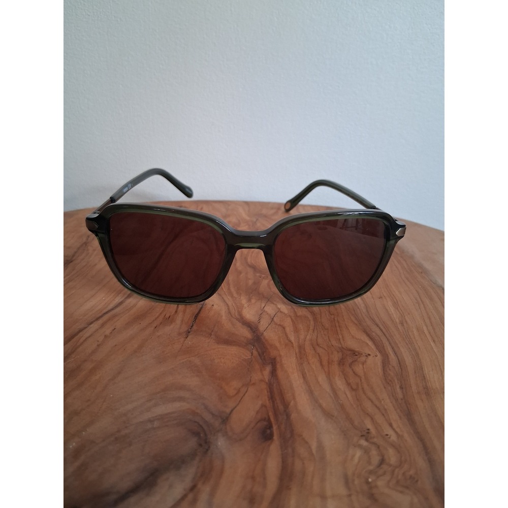 Fossil Womens Square Sunglasses Olive Green Translucent Frame FOS